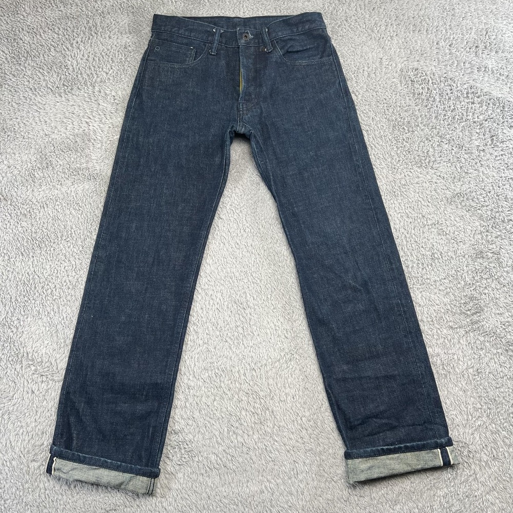 Propr Jeans Mens 30x31 Blue Slim Straight Raw Selvedge Denim Cuffed Made USA